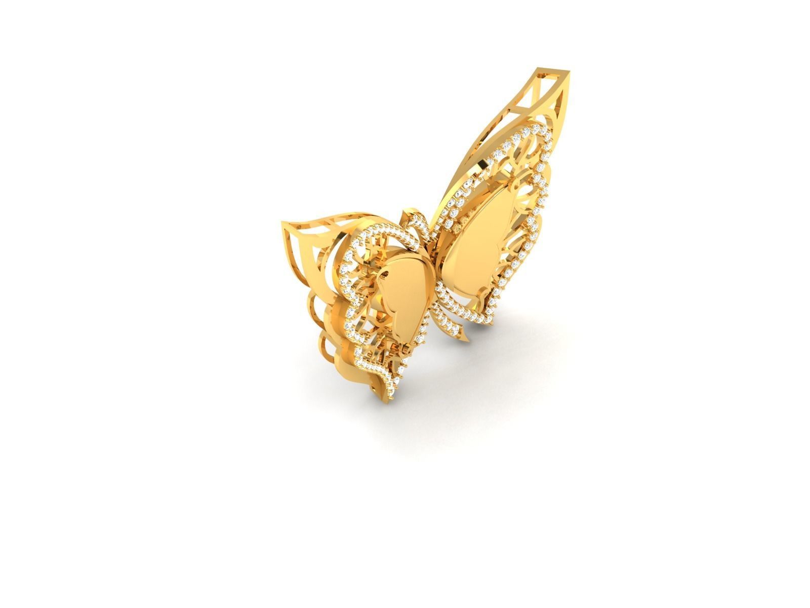 Women butterfly Pendants 3dm STL OBJ FBX Render Details 3D print model_2