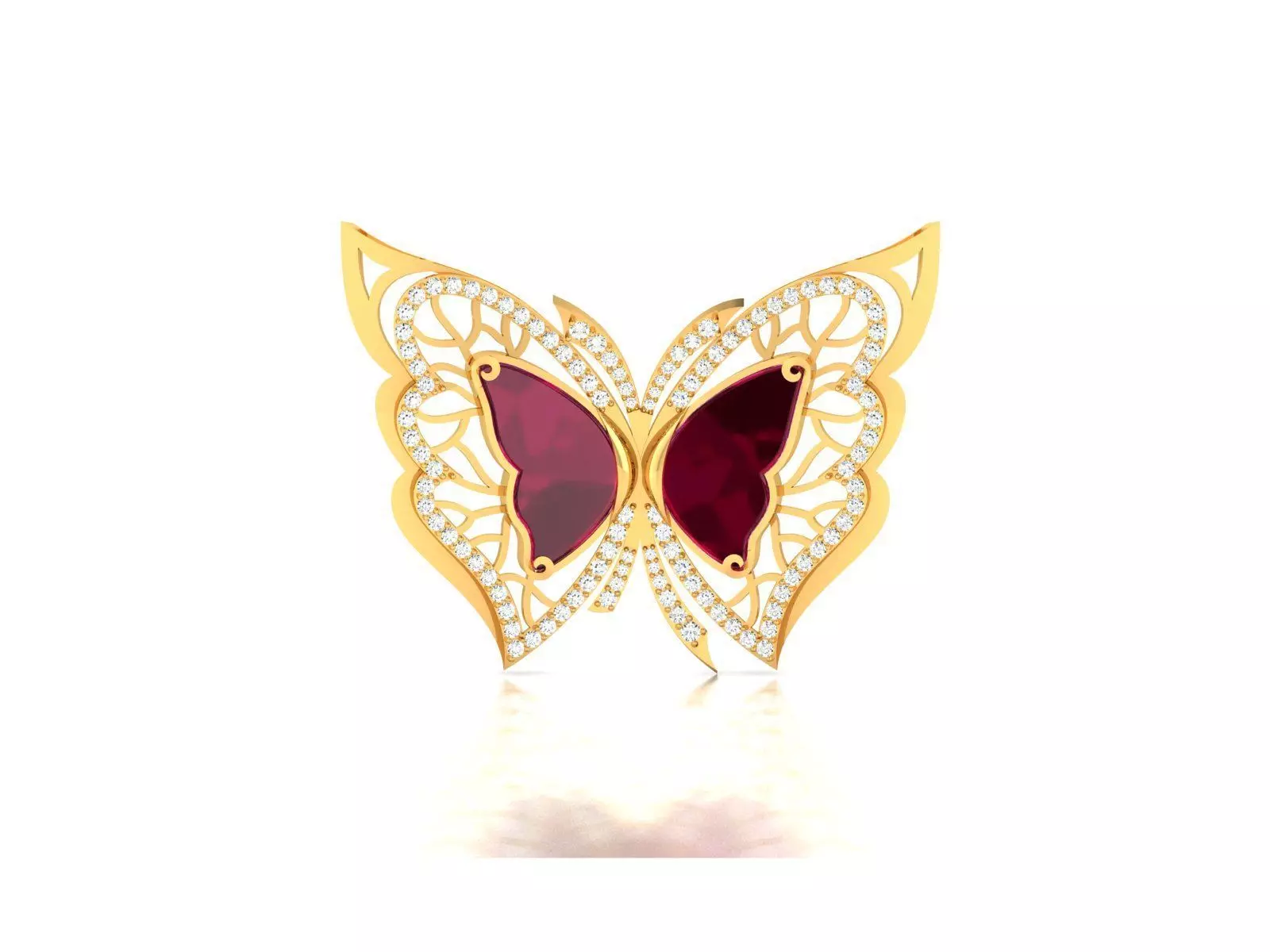 Women butterfly Pendants 3dm STL OBJ FBX Render Details 3D print model_0