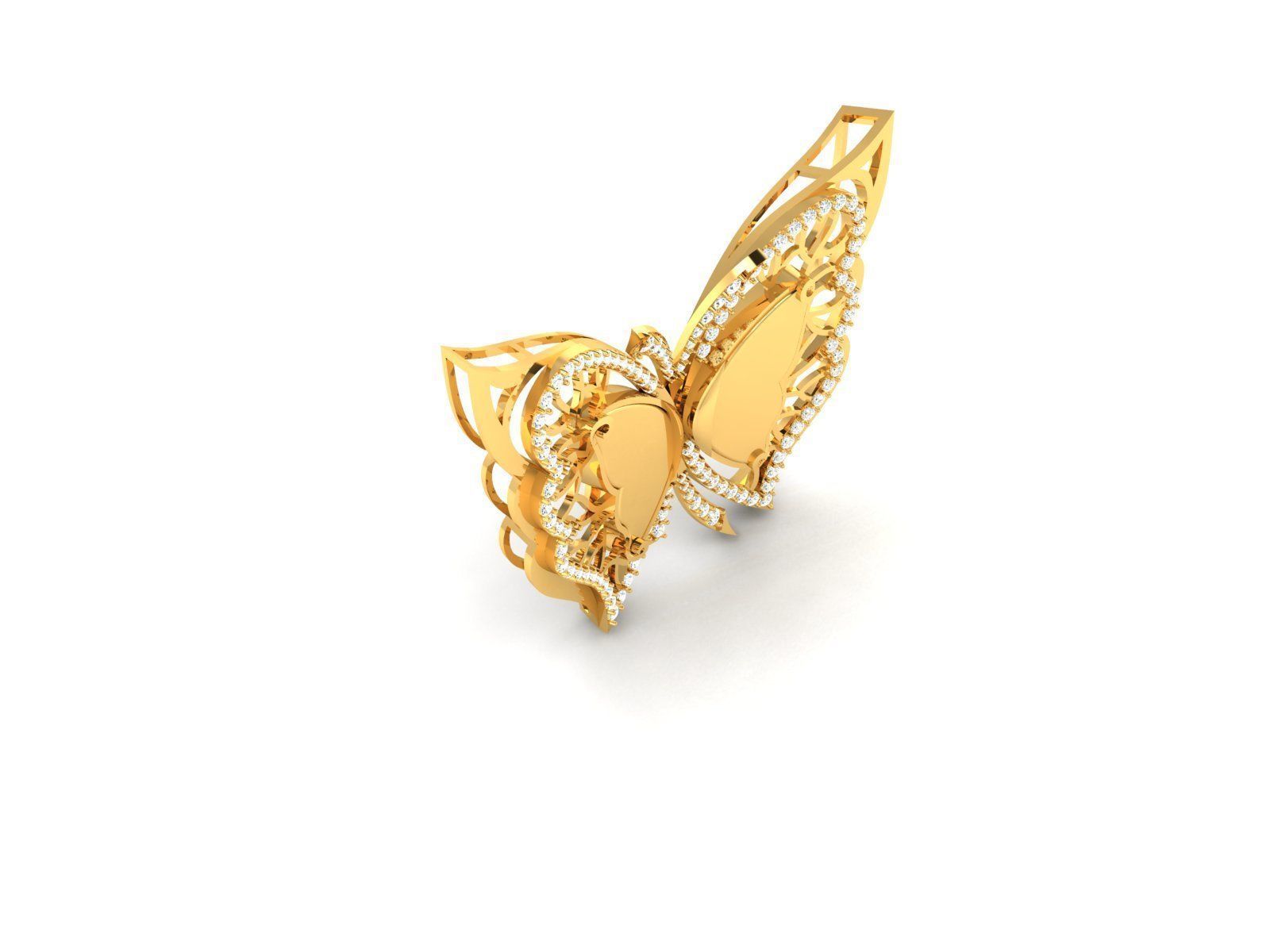 Women butterfly Pendants 3dm STL OBJ FBX Render Details 3D print model_1