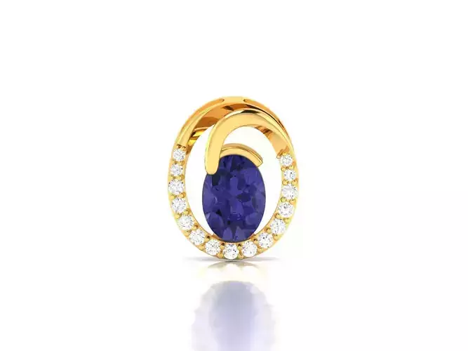 Women Oval Diamond Pendants 3dm STL OBJ FBX Render Details