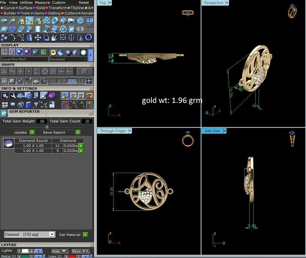 Women Pendants 3dm STL OBJ FBX Render Details 3D print model_8