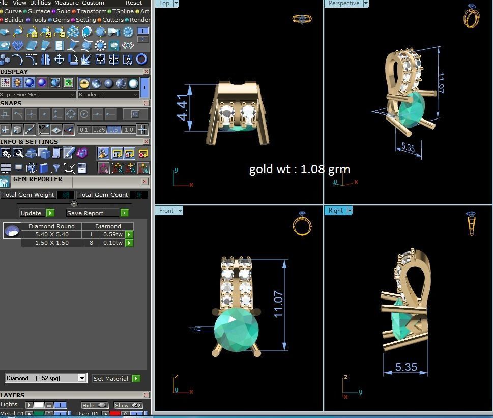 Women Pendants 3dm STL OBJ FBX Render Details 3D print model_6