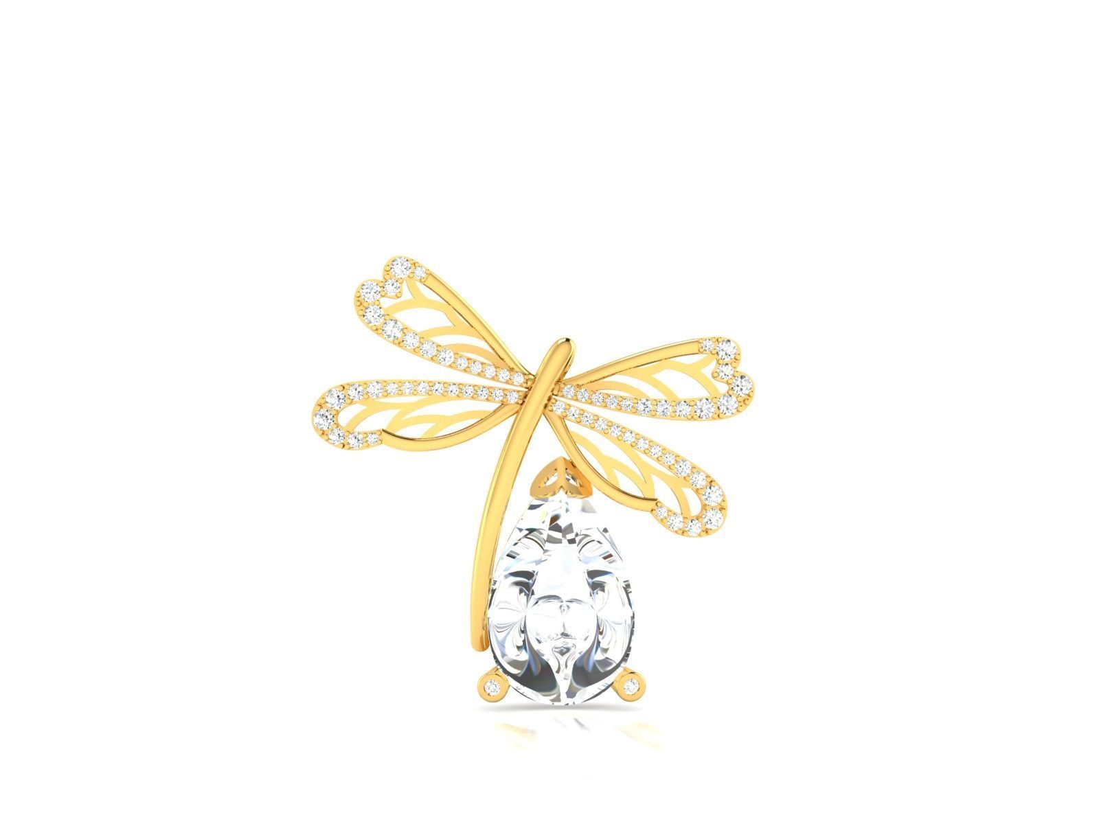 Women butterfly Pendants 3dm STL OBJ FBX Render Details 3D print model_3