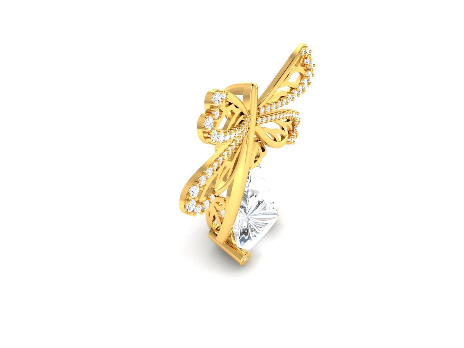 Women butterfly Pendants 3dm STL OBJ FBX Render Details 3D print model_2