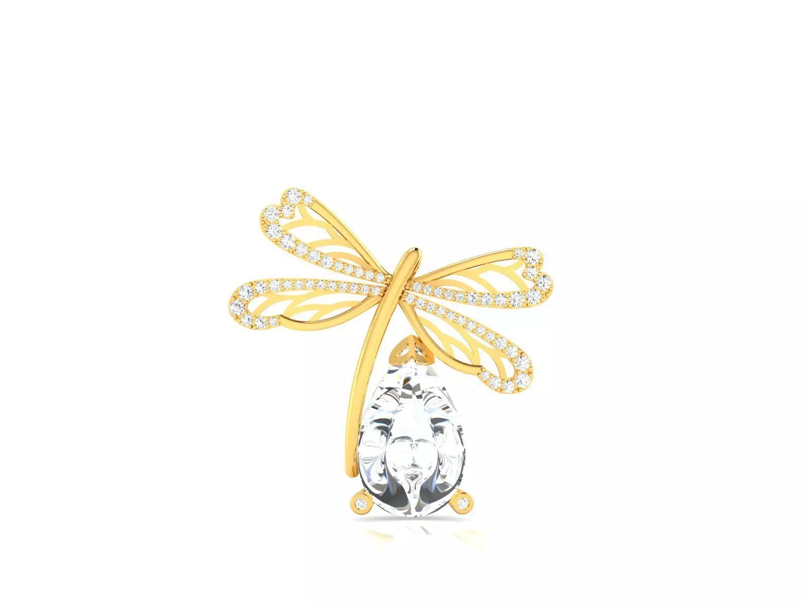 Women butterfly Pendants 3dm STL OBJ FBX Render Details 3D print model_0