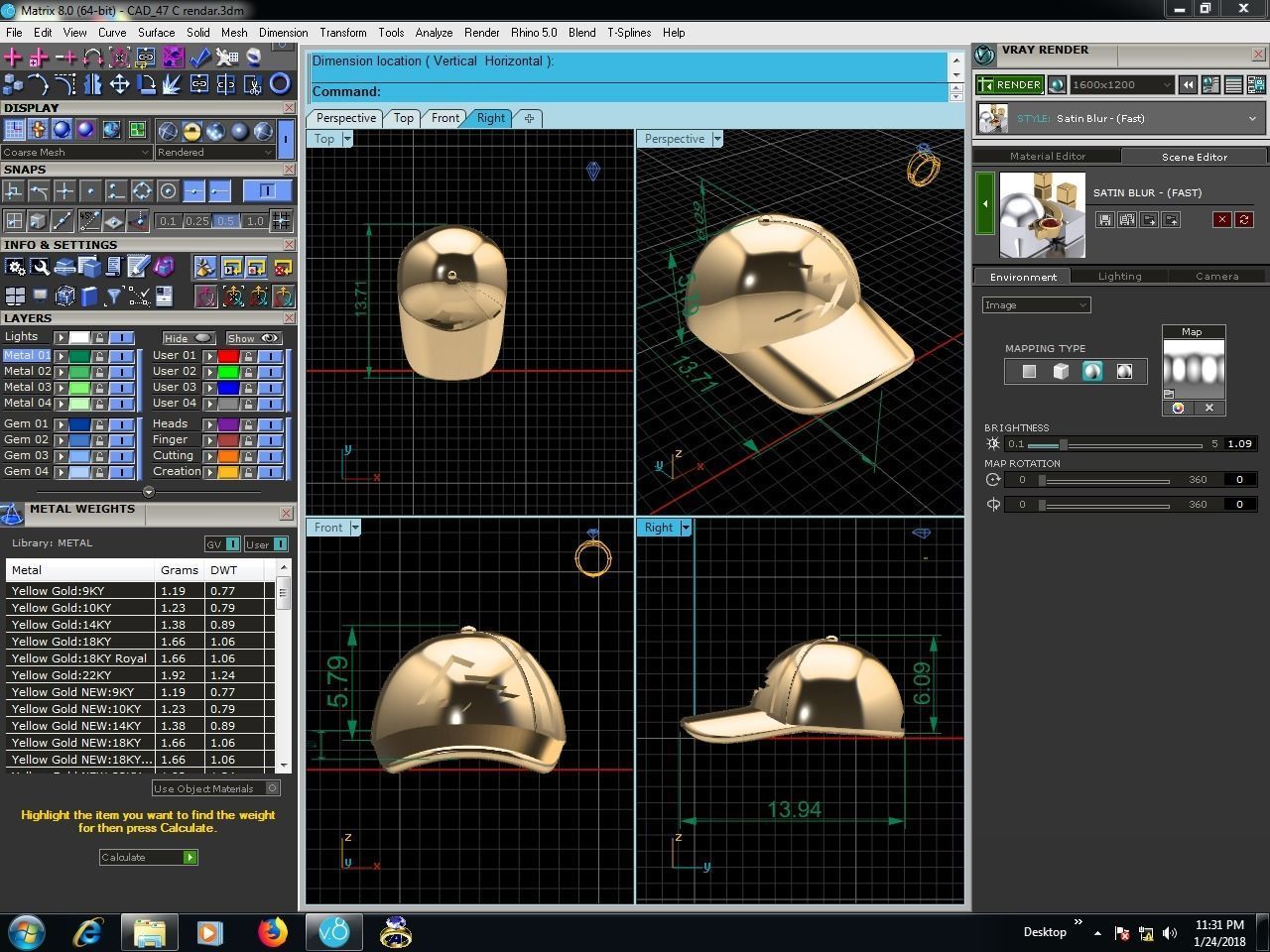 Cap Pendants 3dm STL OBJ FBX Render Details 3D print model_6