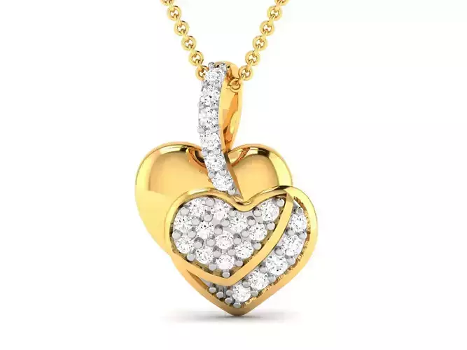 Heart Pendants 3dm STL OBJ FBX Render Details