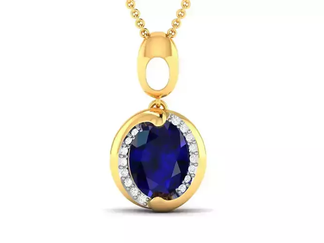Women Oval Diamond Pendants 3dm STL OBJ FBX Render Details
