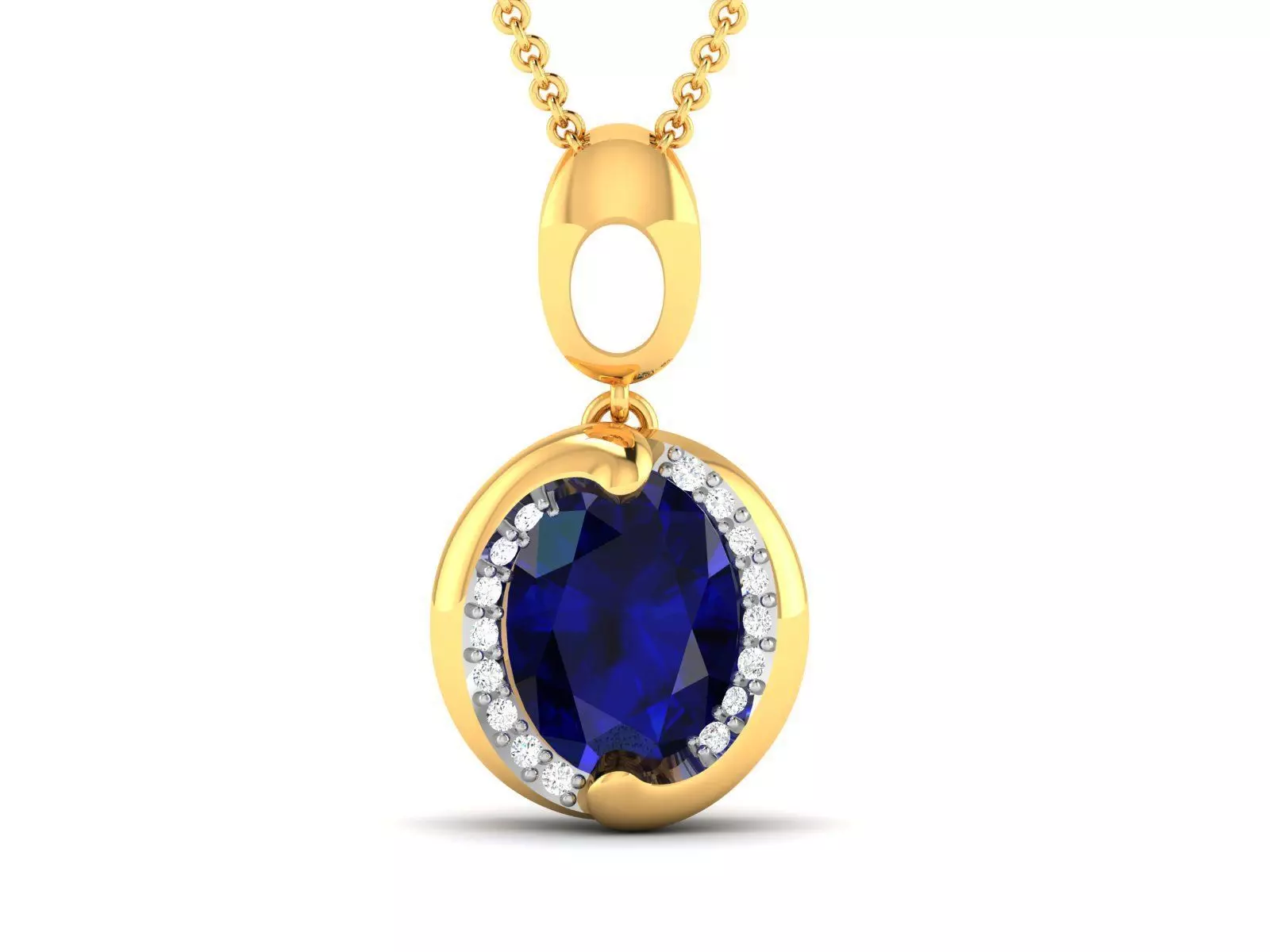 Women Oval Diamond Pendants 3dm STL OBJ FBX Render Details 3D print model
