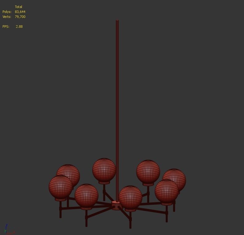 Camryn Metal and Glass Chandelier Free low-poly 3D model_3