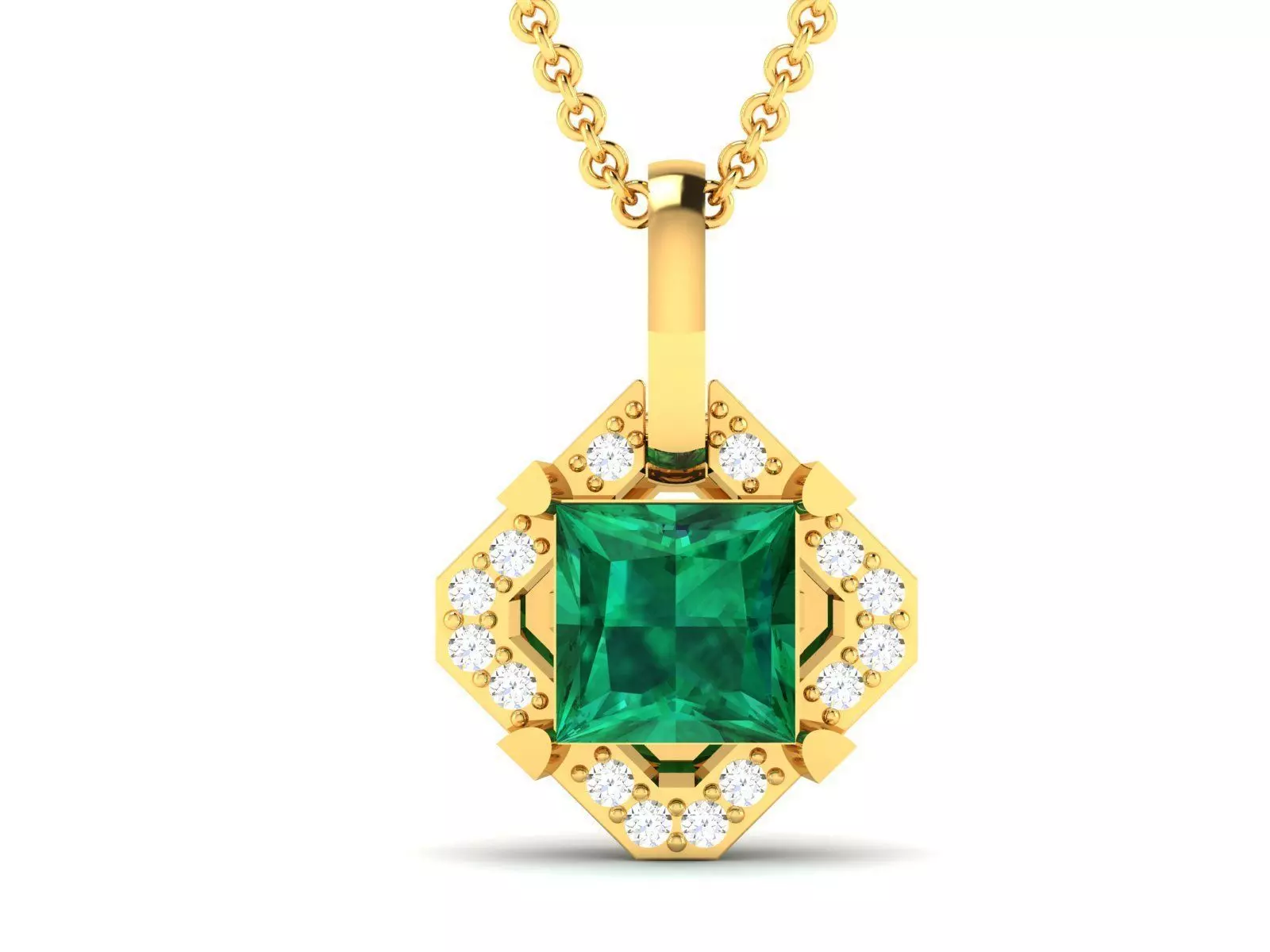 Women Princess Stone Pendants 3dm STL OBJ FBX Render Details 3D print model_0