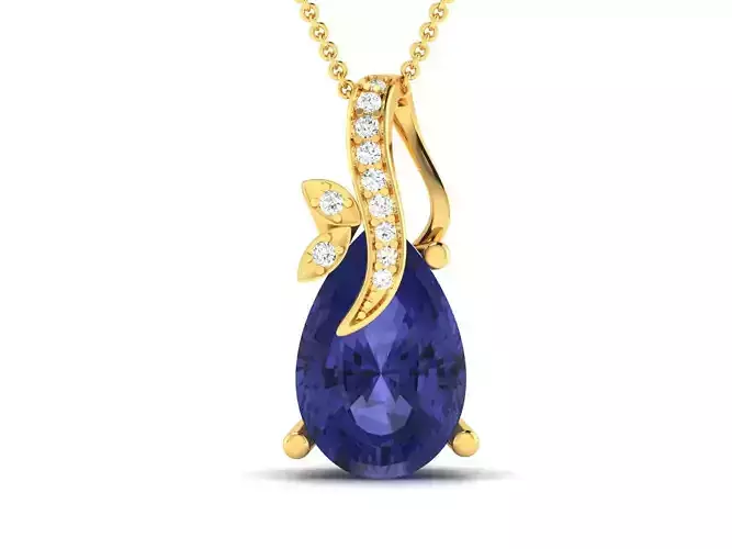 Women Pear Diamond Pendants 3dm STL OBJ FBX Render Details 3D print model