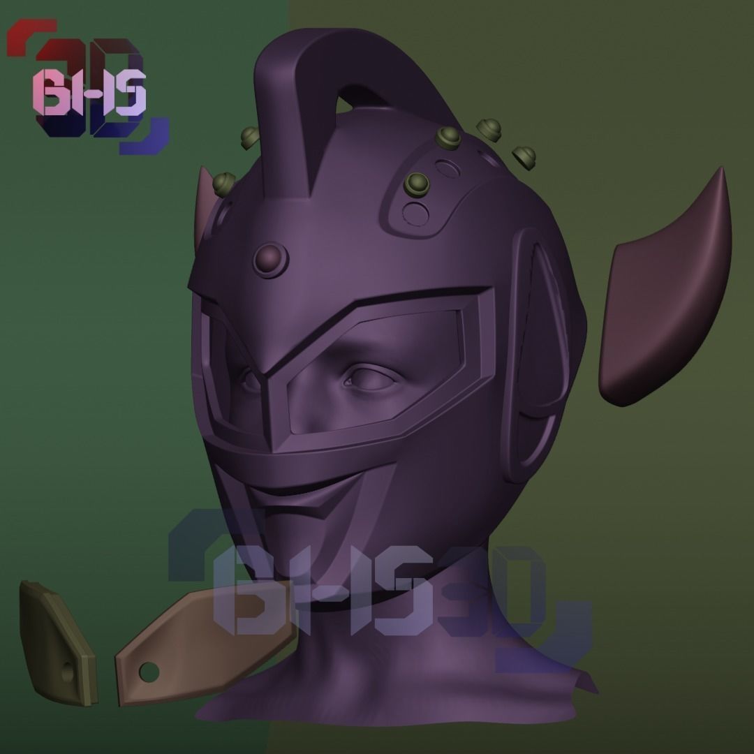 Little Ultraman taro mask  3D print model_3
