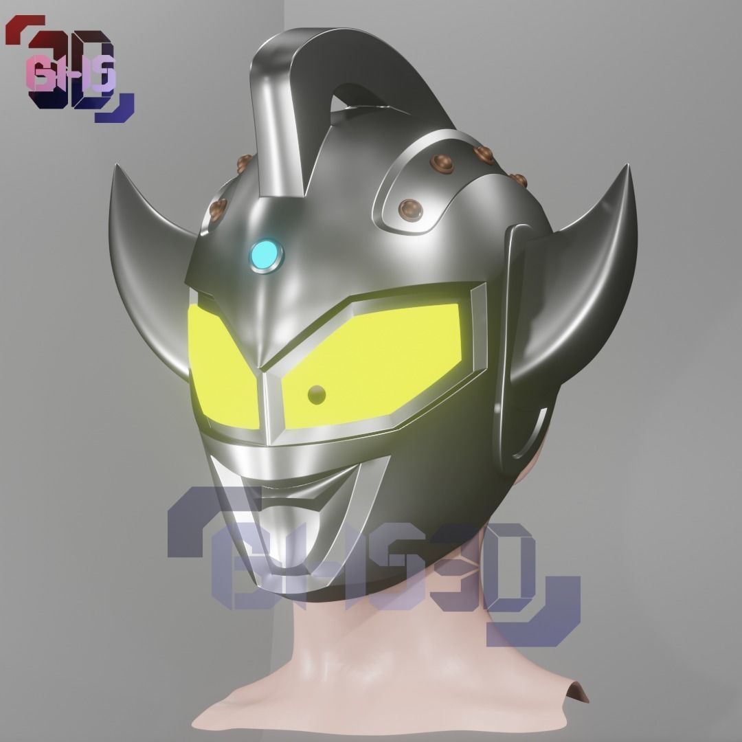 Little Ultraman taro mask  3D print model_1