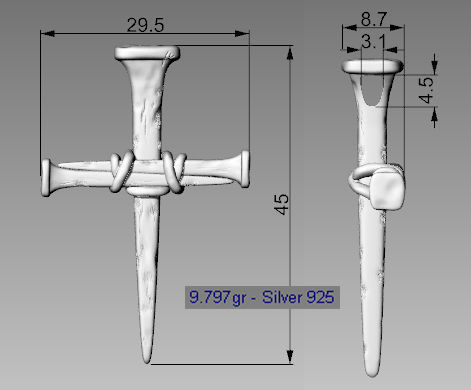 Cross  of nails 3d model for 3d printing 3D print model 3D print model_21