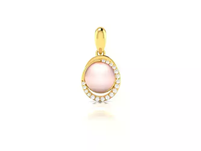Women Opal Stone Pendants 3dm STL OBJ FBX Render Details