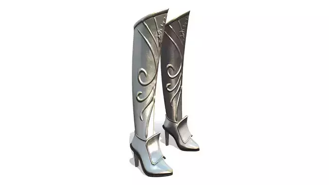 Warrior High Heel Metal Calf Boots
