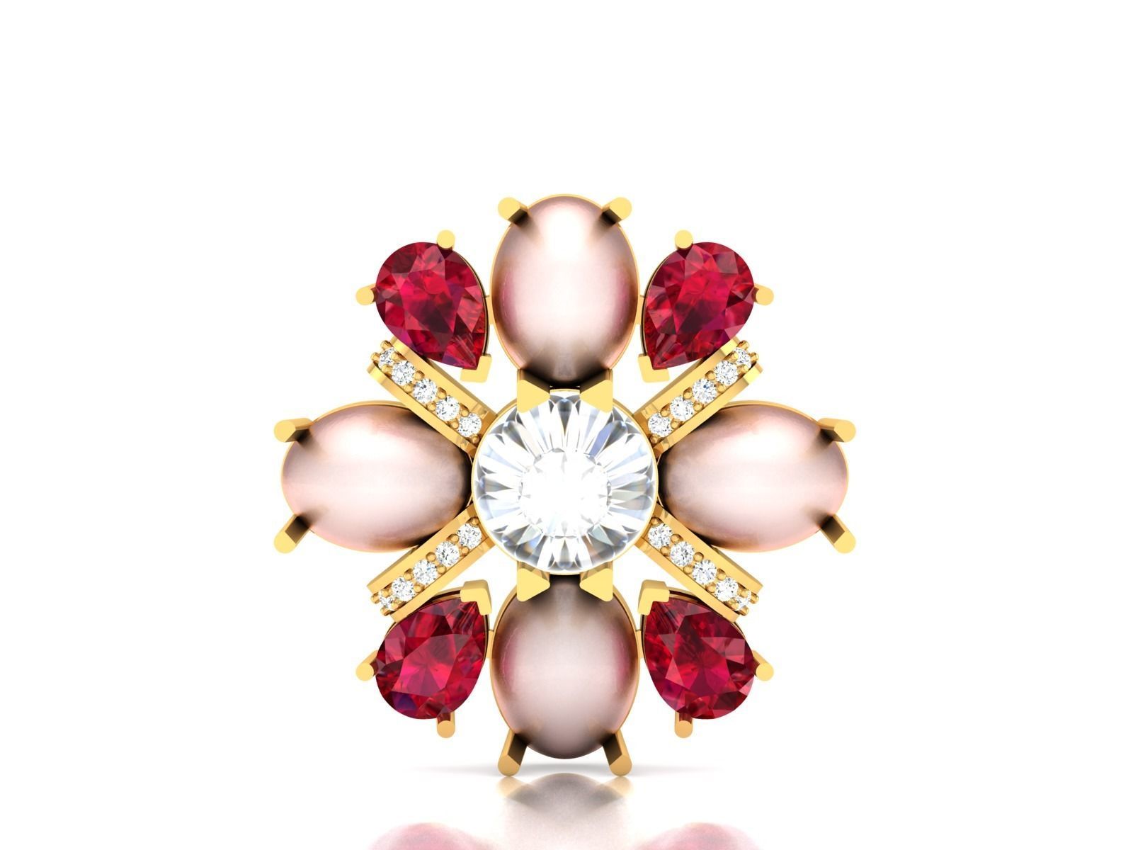 Pear Stone Pendants 3dm STL OBJ FBX Render Details 3D print model_3