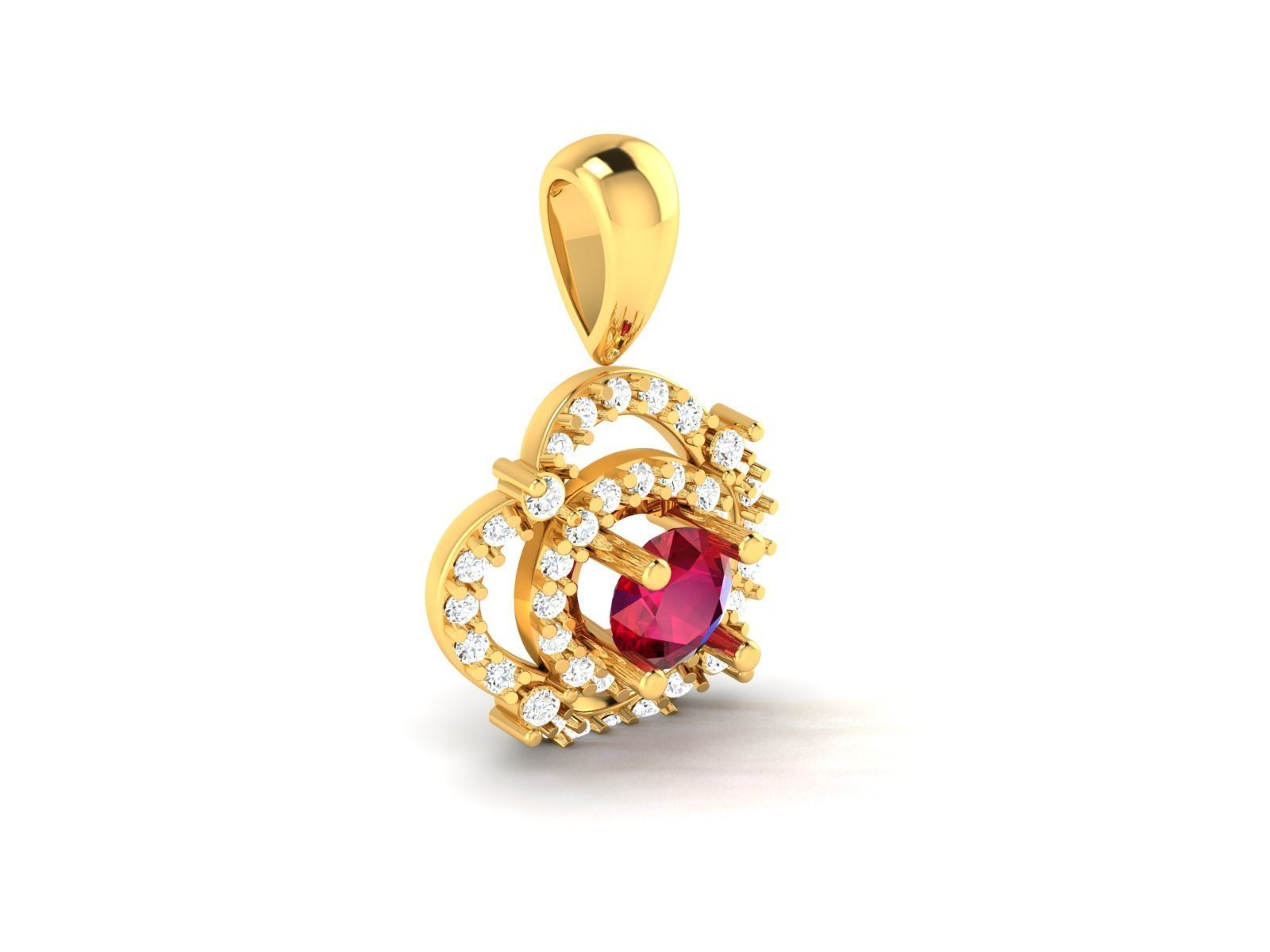 Women Solitaire Pendants 3dm STL OBJ FBX Render Details 3D print model_6