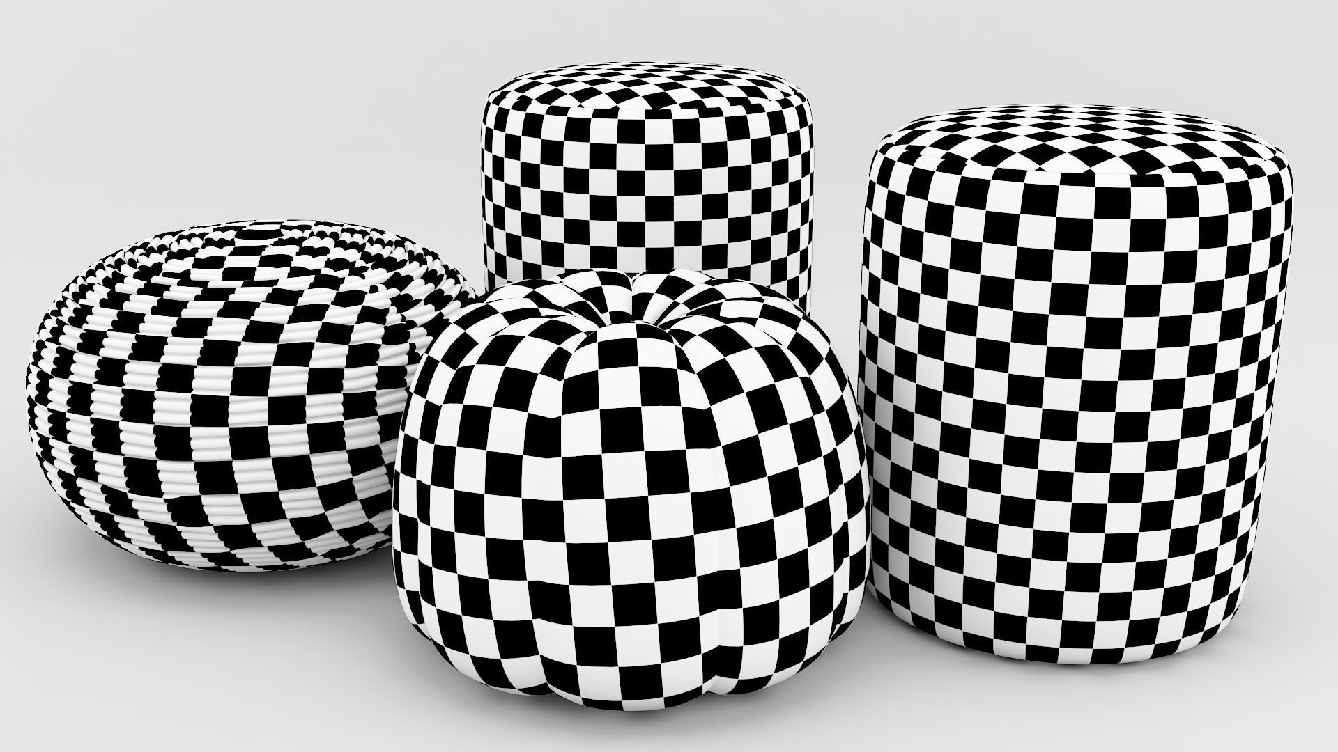 Ottoman sofa set 4 Low-poly 3D model_4