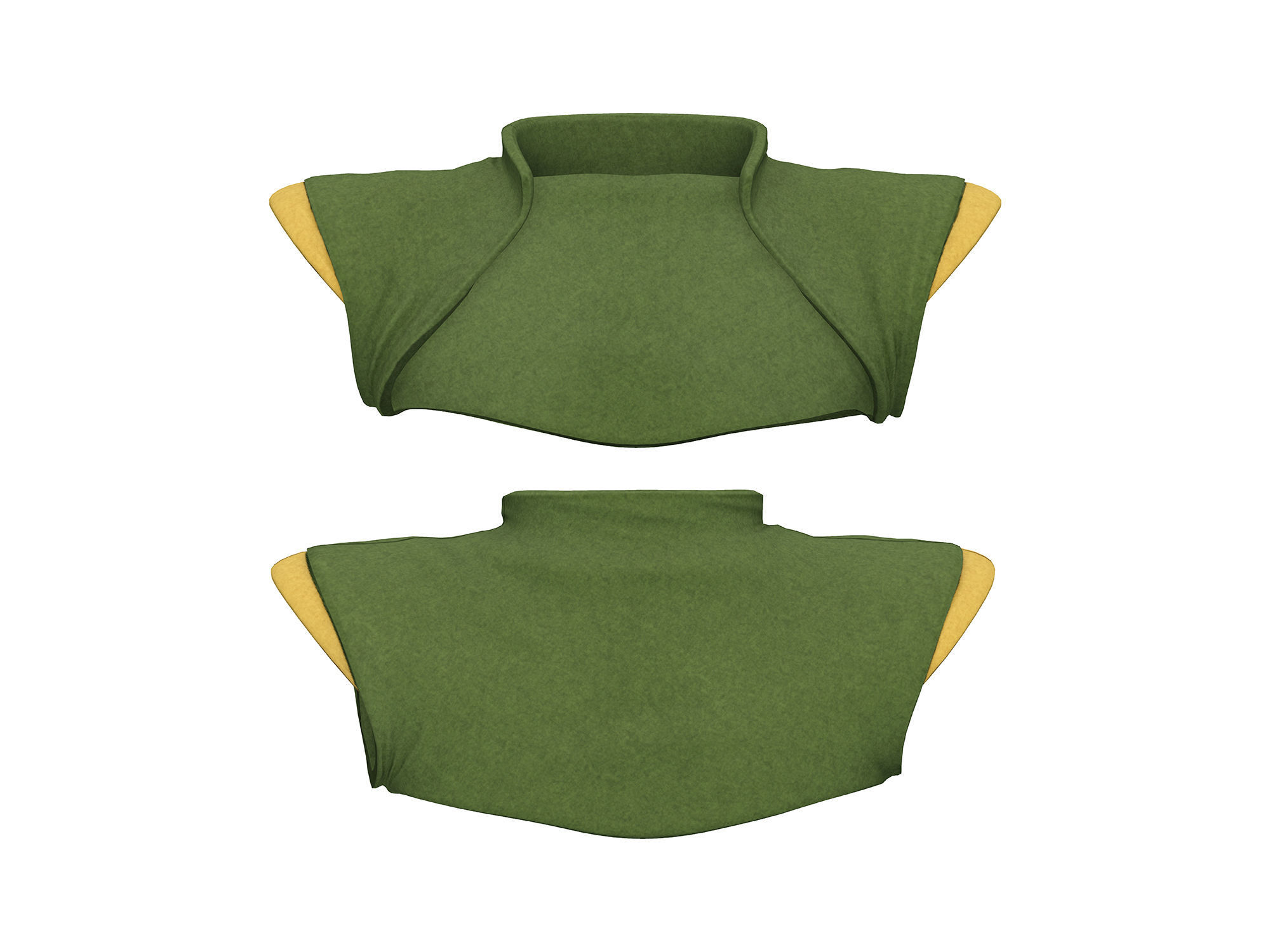 Female Medieval Steampunk Pheasant Full Outfit Costume Low-poly 3D model_3