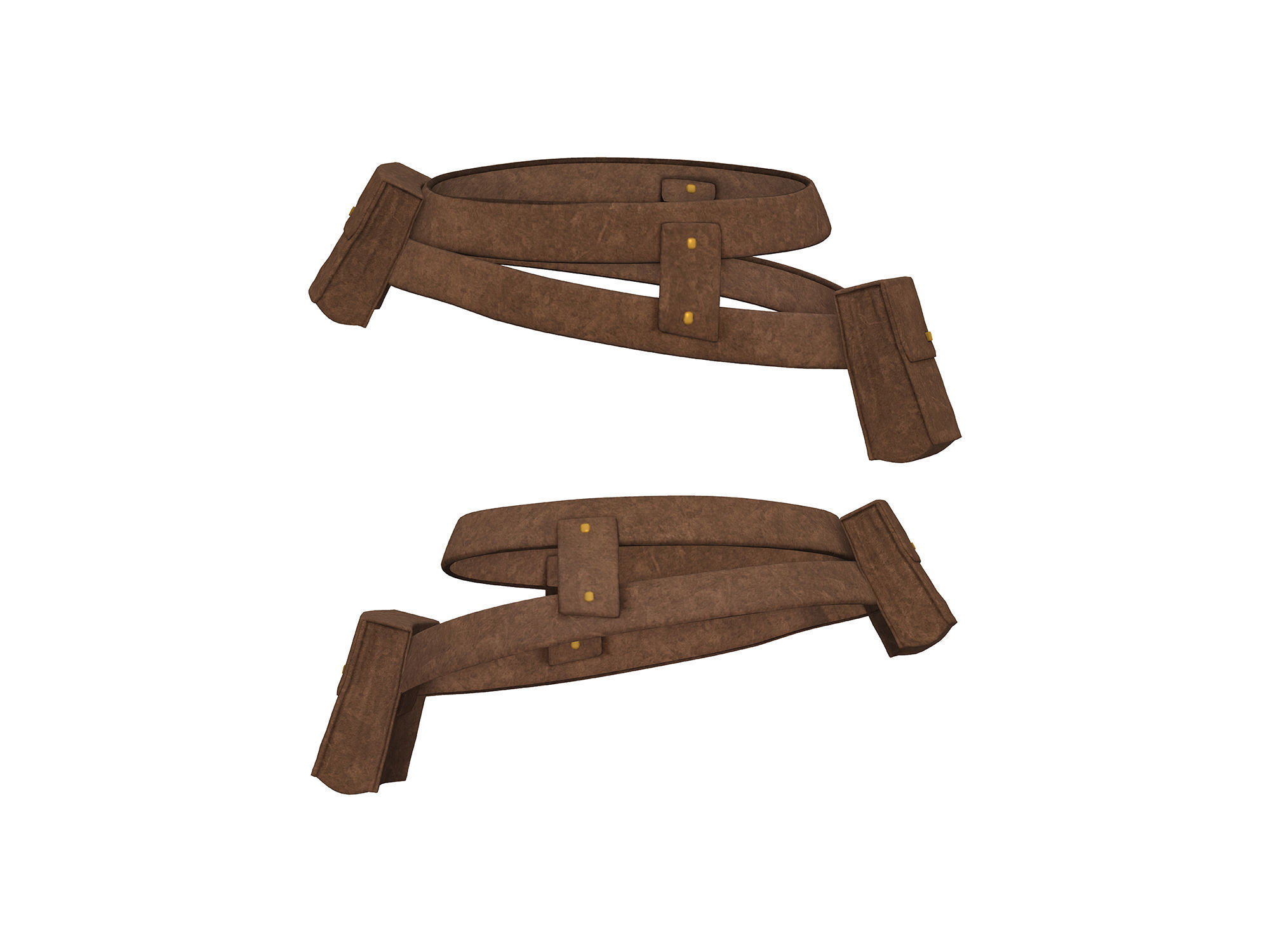 Female Medieval Steampunk Pheasant Full Outfit Costume Low-poly 3D model_6