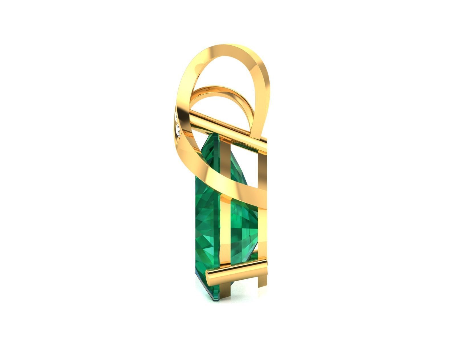   Solitaire Pear Diamond Pendants 3dm STL OBJ FBX Render Details 3D print model_6