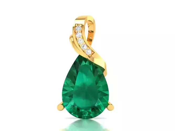   Solitaire Pear Diamond Pendants 3dm STL OBJ FBX Render Details 3D print model