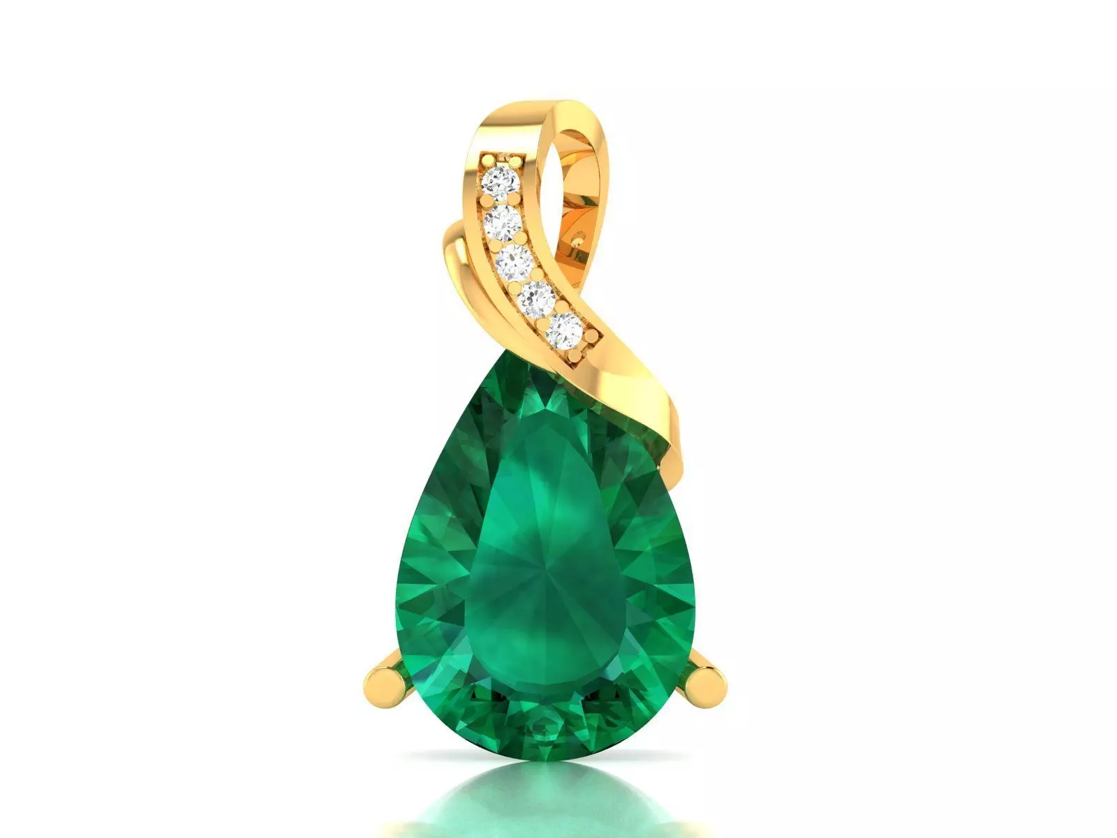   Solitaire Pear Diamond Pendants 3dm STL OBJ FBX Render Details 3D print model_0