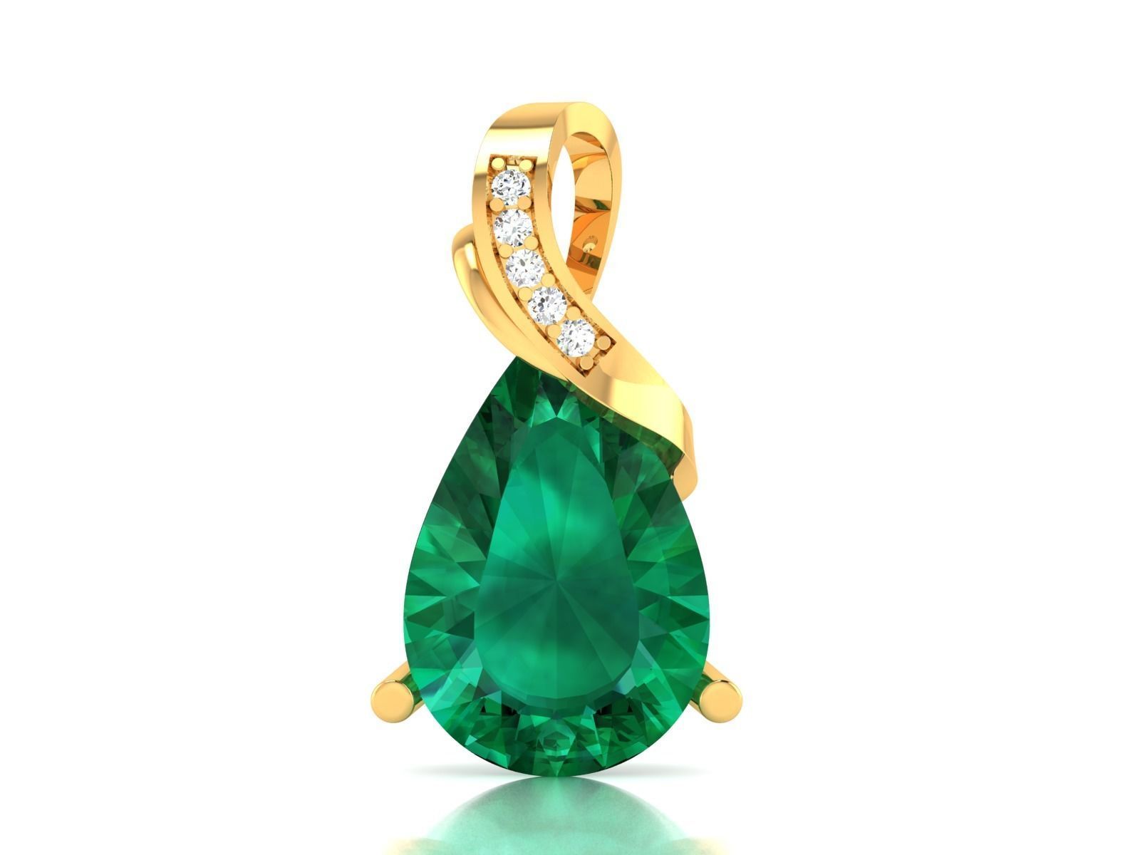   Solitaire Pear Diamond Pendants 3dm STL OBJ FBX Render Details 3D print model_3