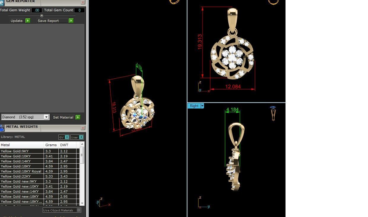 Solitaire Women Pendants 3dm STL OBJ FBX Render Details 3D print model_8