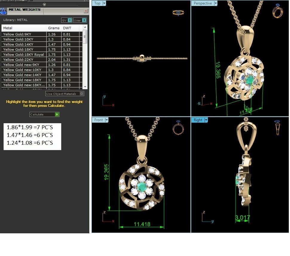 Solitaire Women Pendants 3dm STL OBJ FBX Render Details 3D print model_5