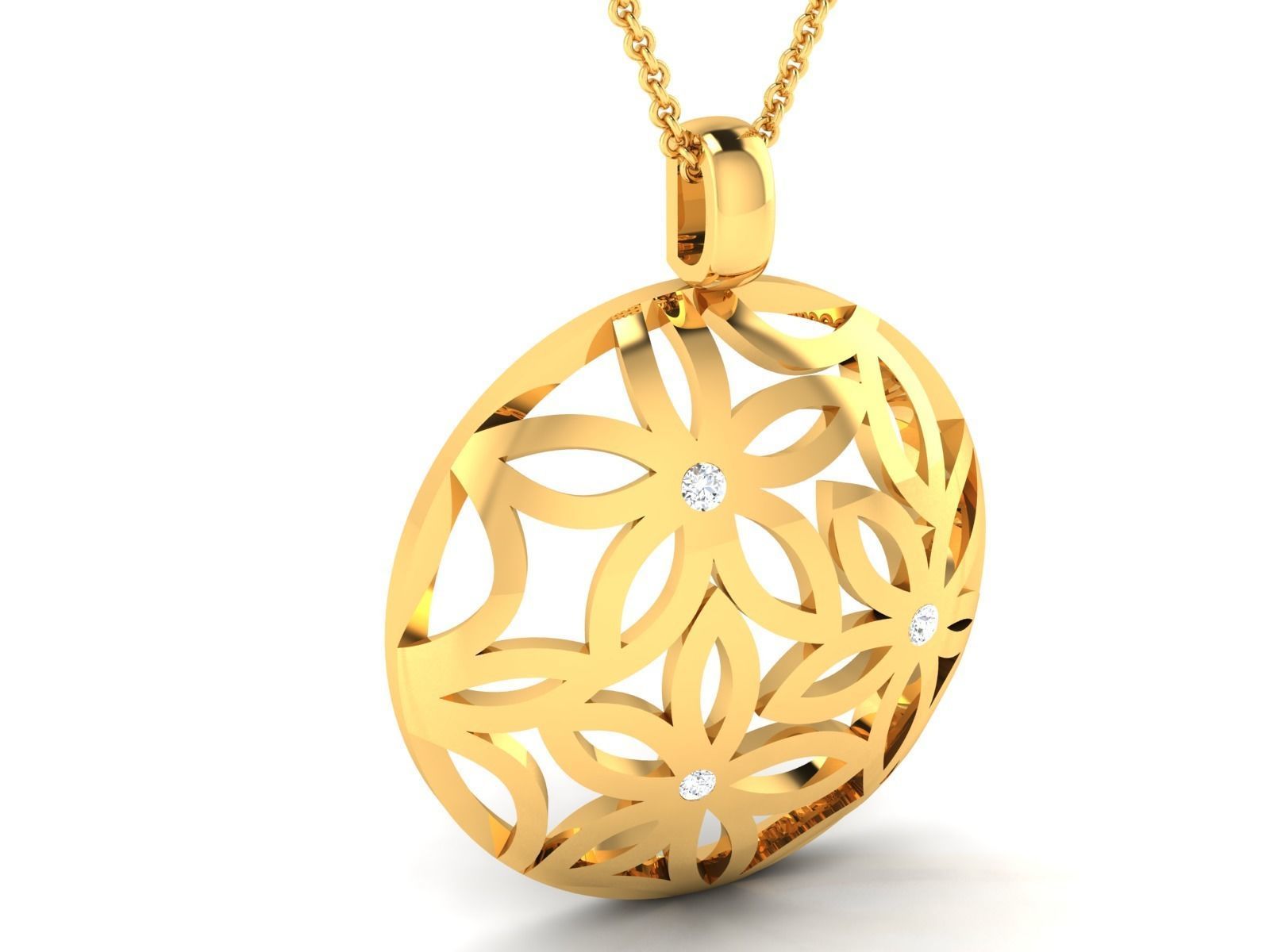 Solitaire Women Pendants 3dm STL OBJ FBX Render Details 3D print model_2