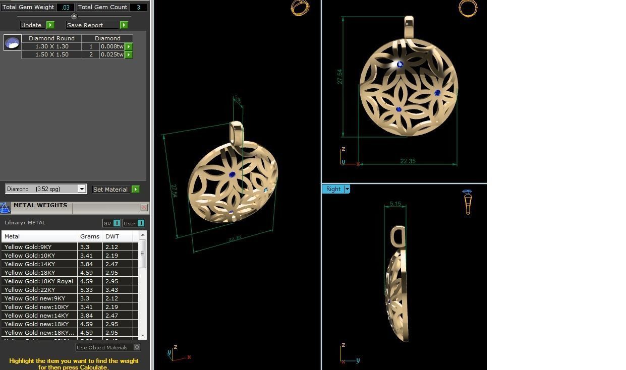 Solitaire Women Pendants 3dm STL OBJ FBX Render Details 3D print model_6