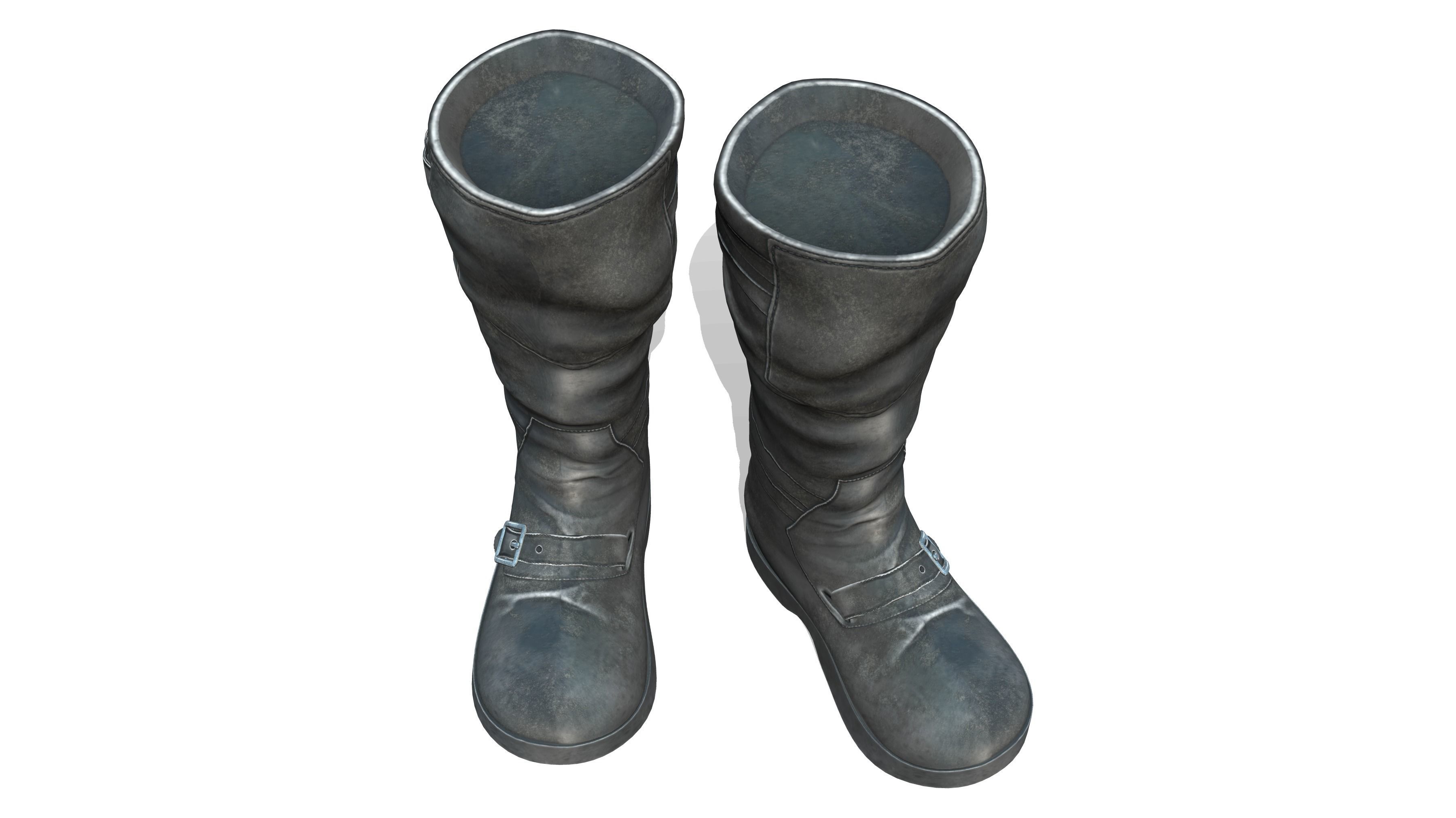 Flat Rider and Combat Boots Low-poly 3D model_5