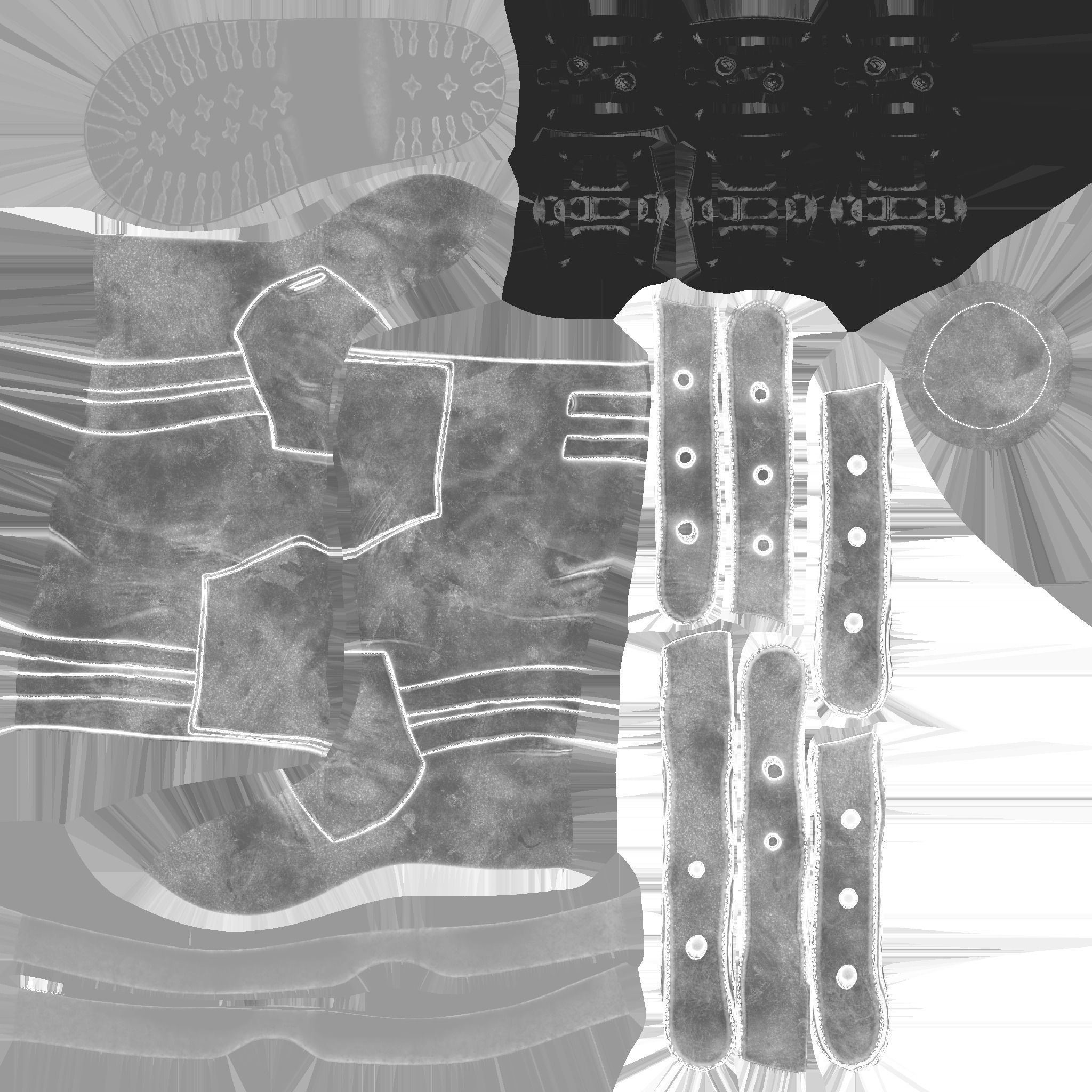 Flat Rider and Combat Boots Low-poly 3D model_12