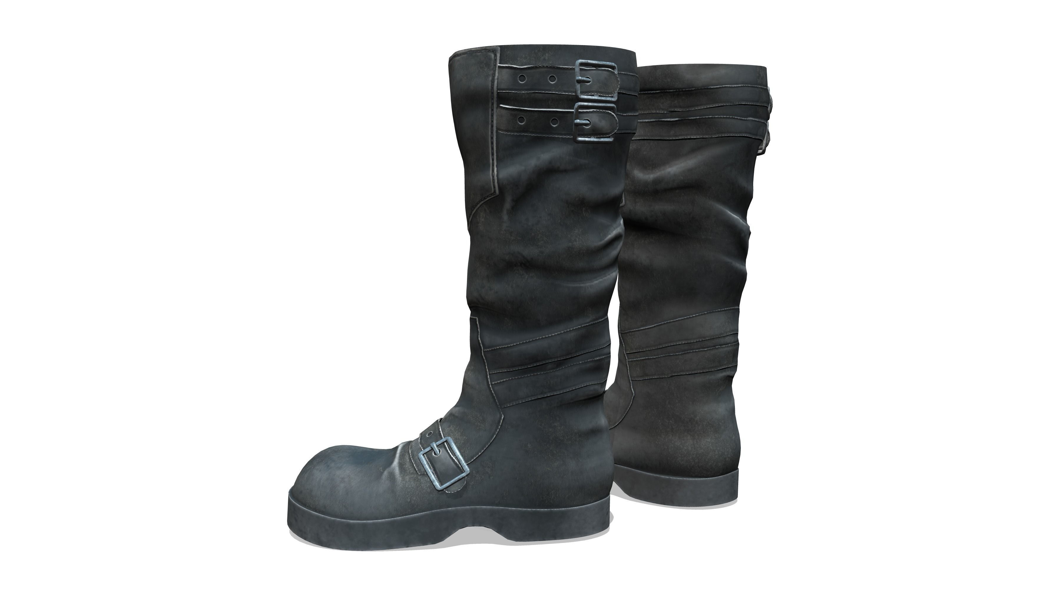 Flat Rider and Combat Boots Low-poly 3D model_3