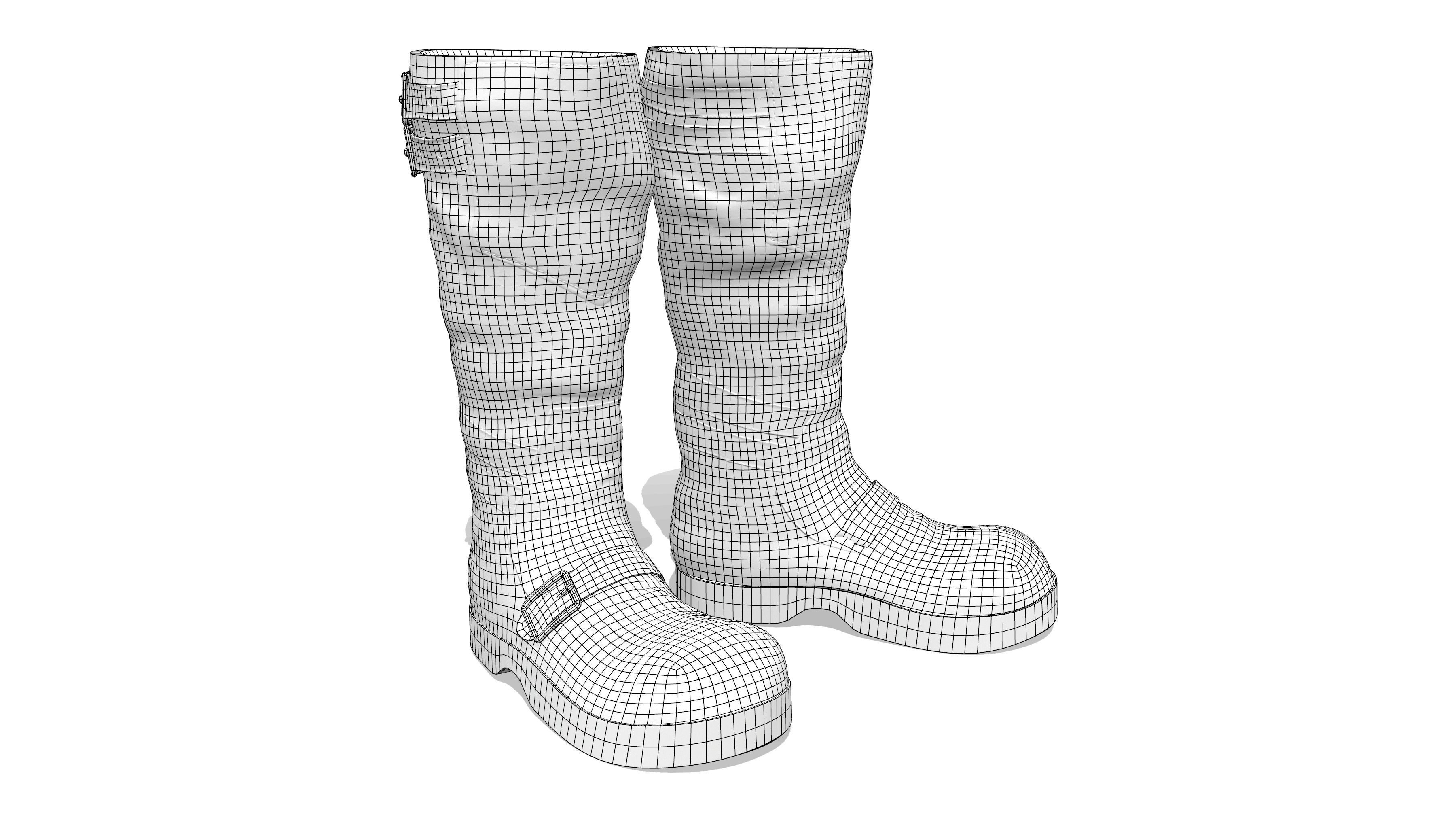 Flat Rider and Combat Boots Low-poly 3D model_7