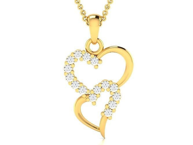 Heart Pendants 3dm STL OBJ FBX Render Details 3D print model