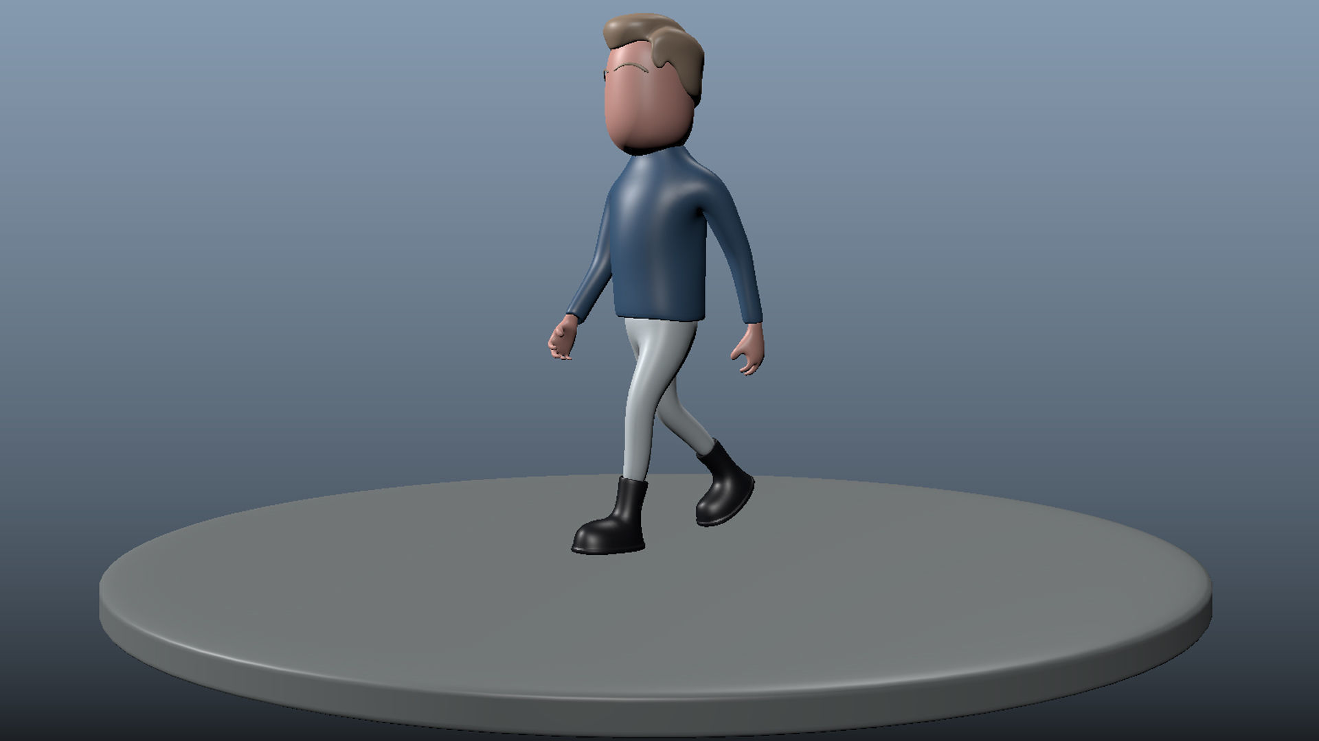 rigged male character Low-poly 3D model_1