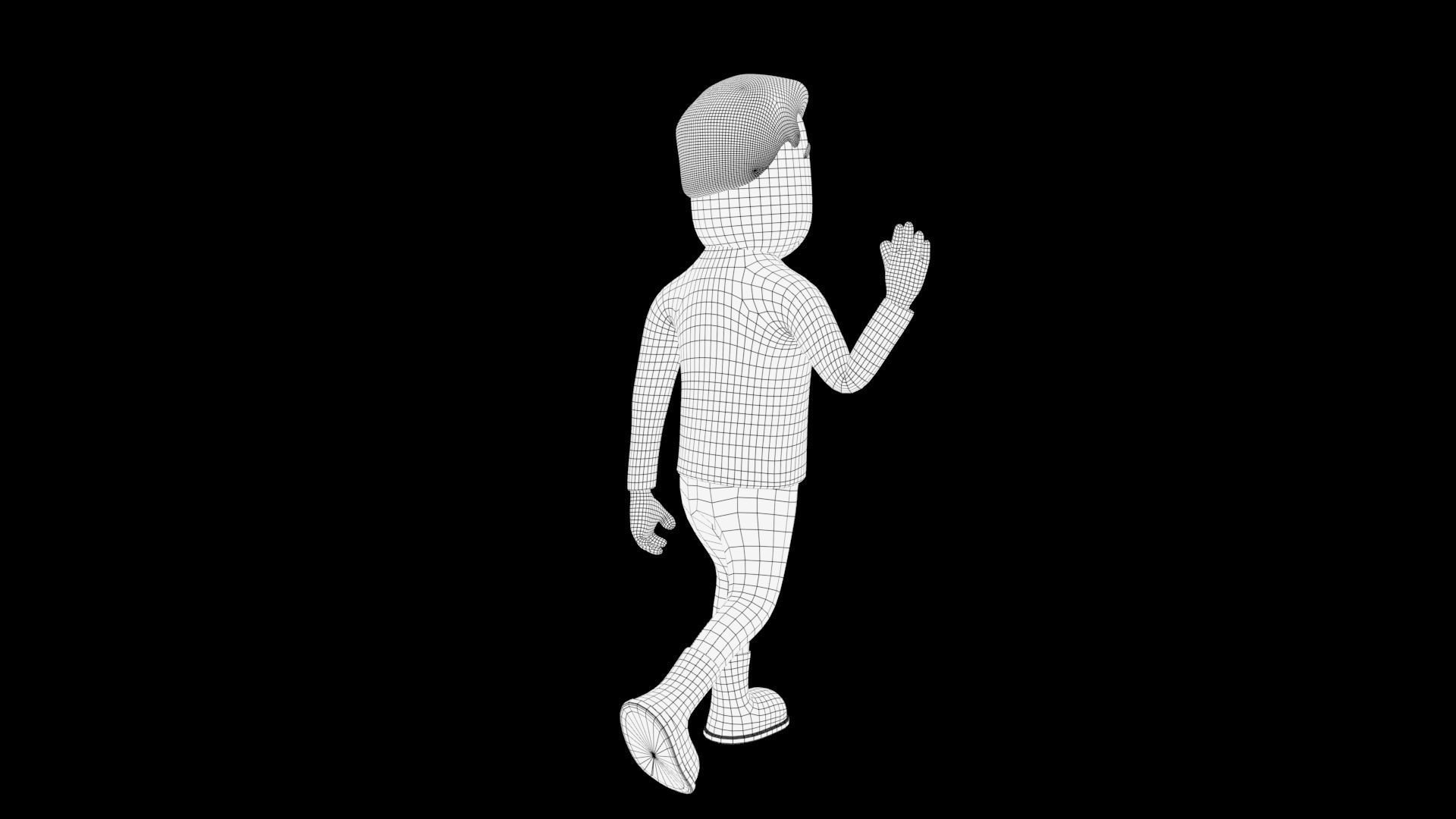 rigged male character Low-poly 3D model_9