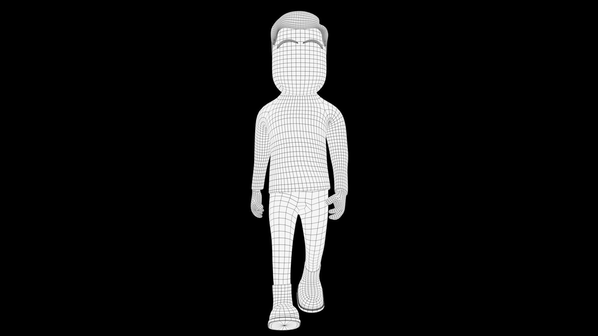 rigged male character Low-poly 3D model_5