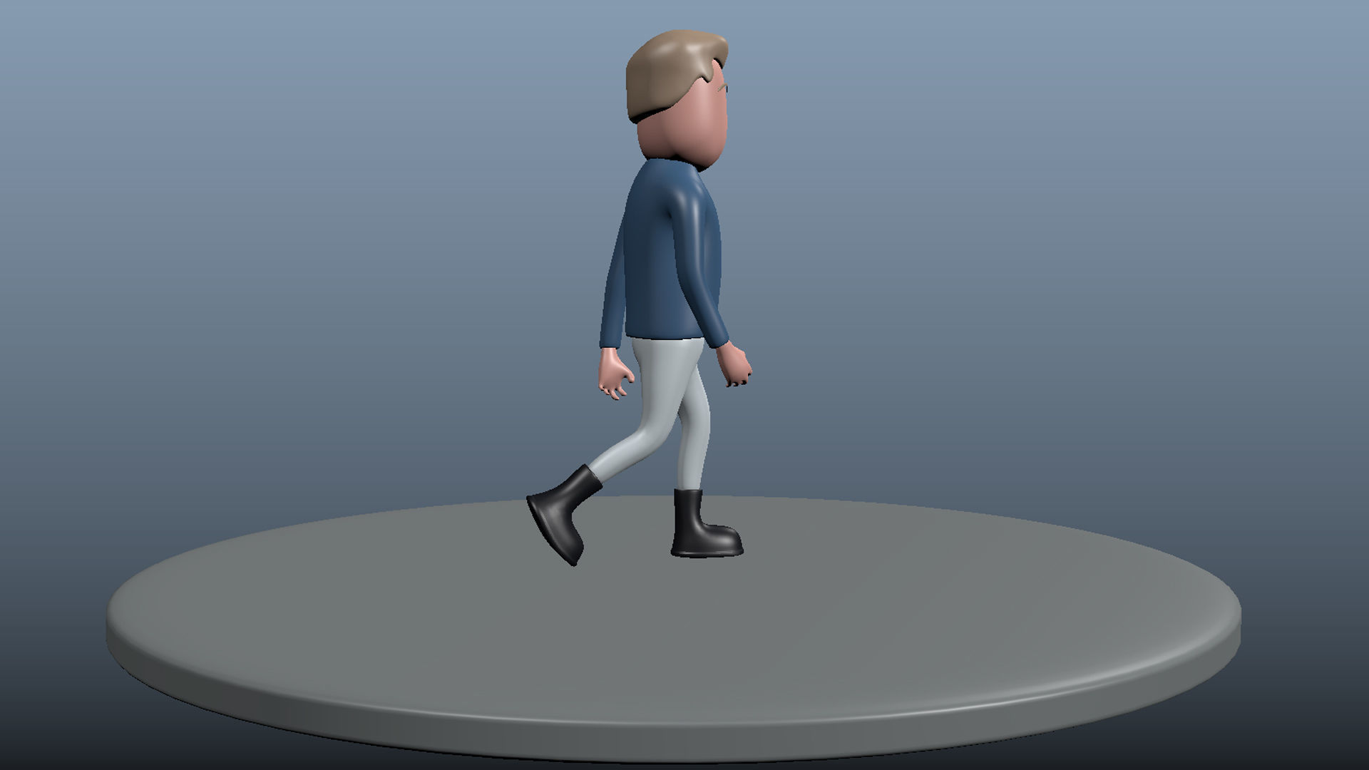 rigged male character Low-poly 3D model_3