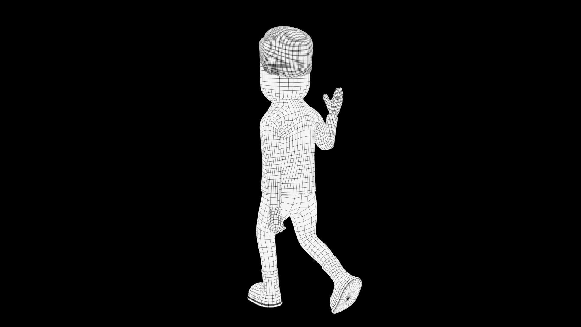 rigged male character Low-poly 3D model_8