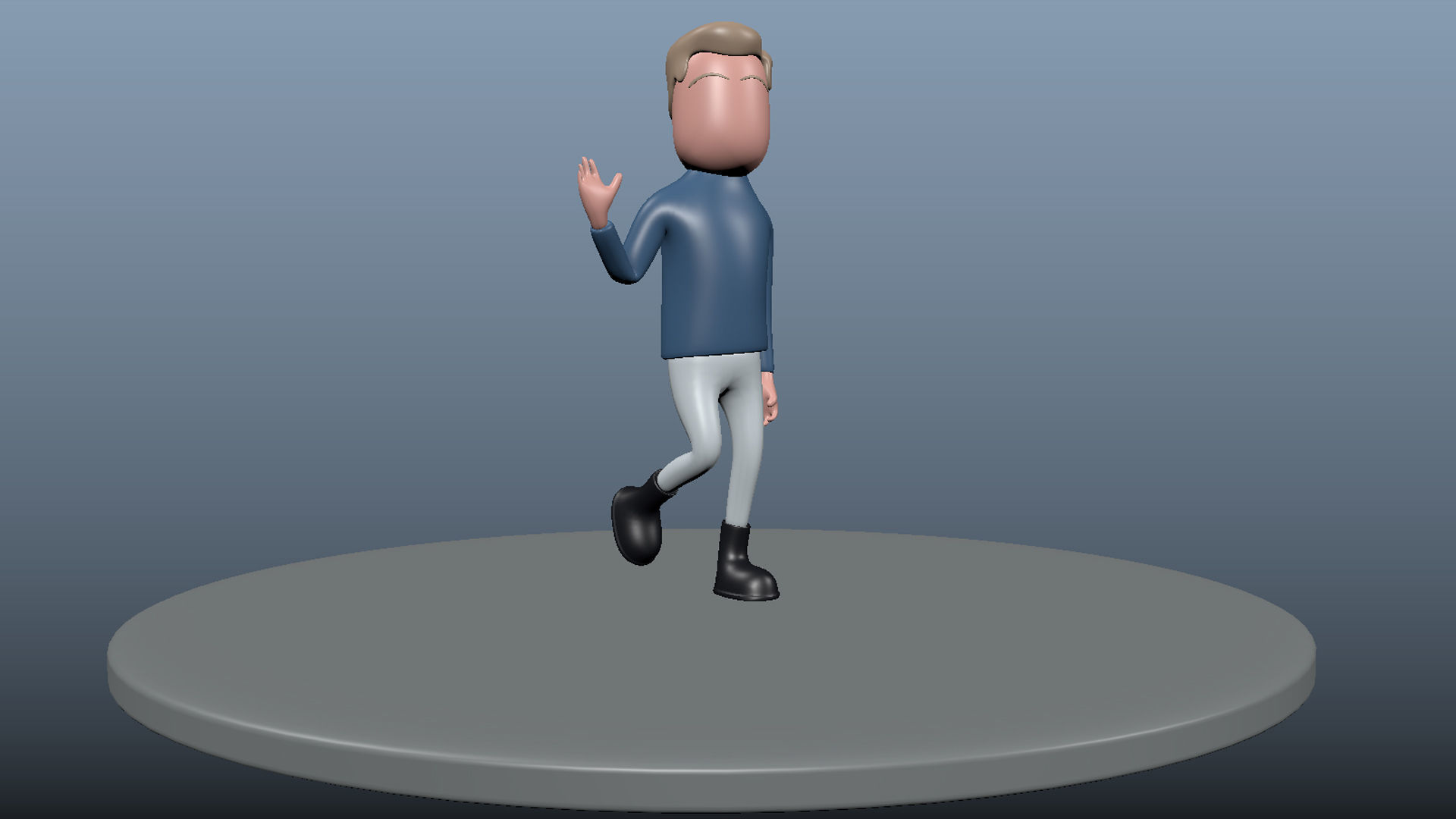 rigged male character Low-poly 3D model_2
