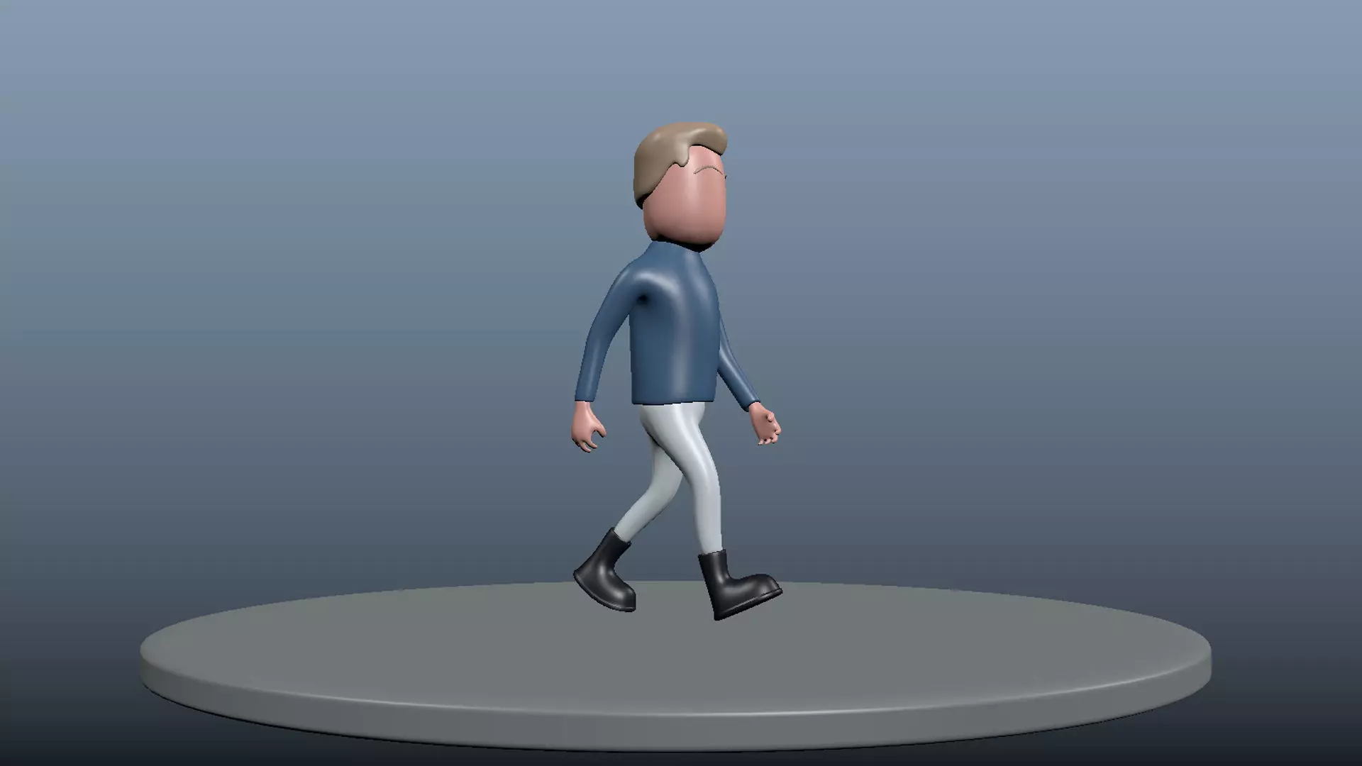 rigged male character Low-poly 3D model_0