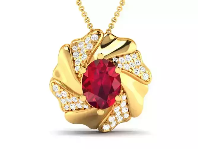 Oval Stone Women Pendants 3dm STL OBJ FBX Render Details 3D print model