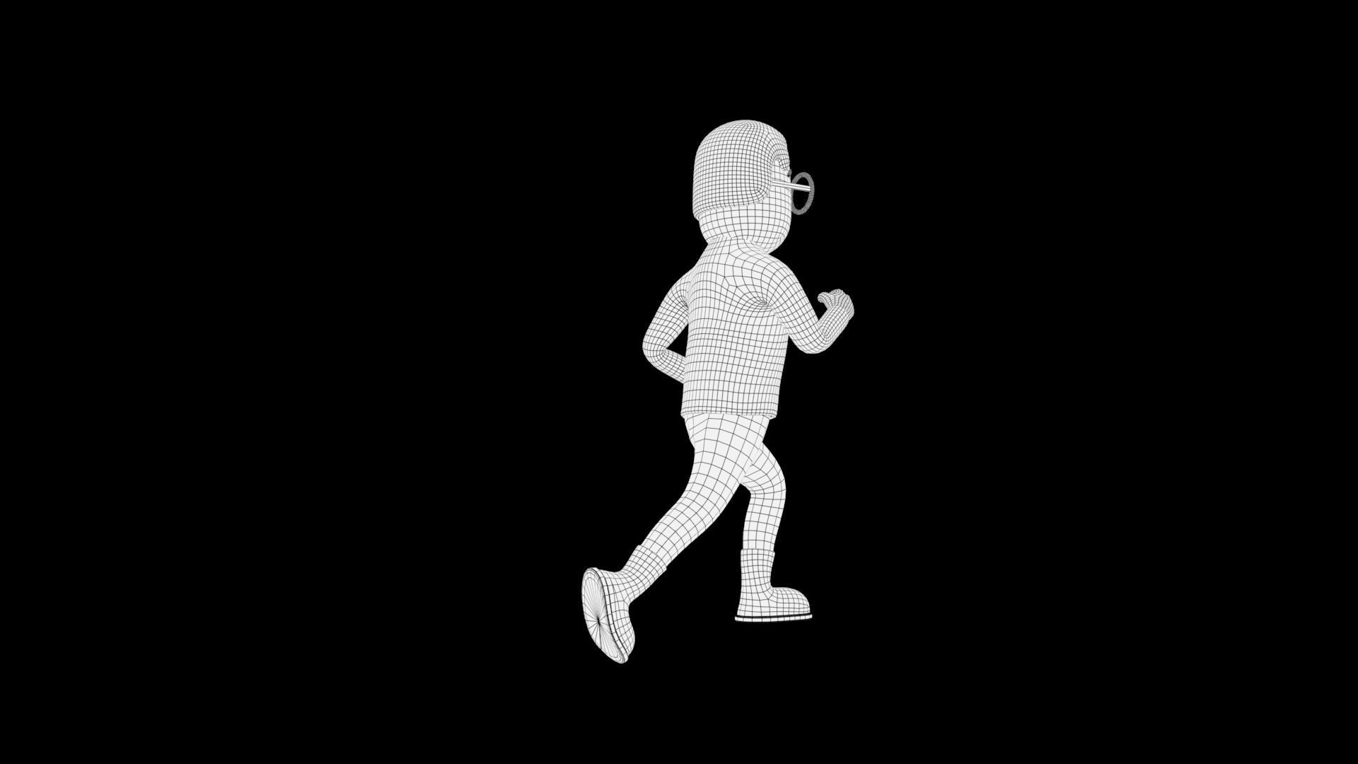 rigged male character Low-poly 3D model_9