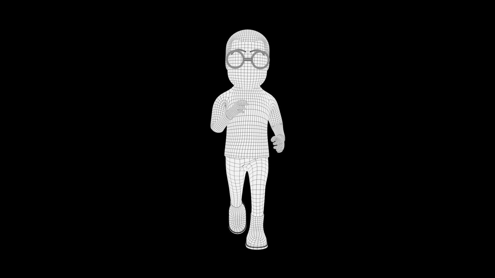 rigged male character Low-poly 3D model_7