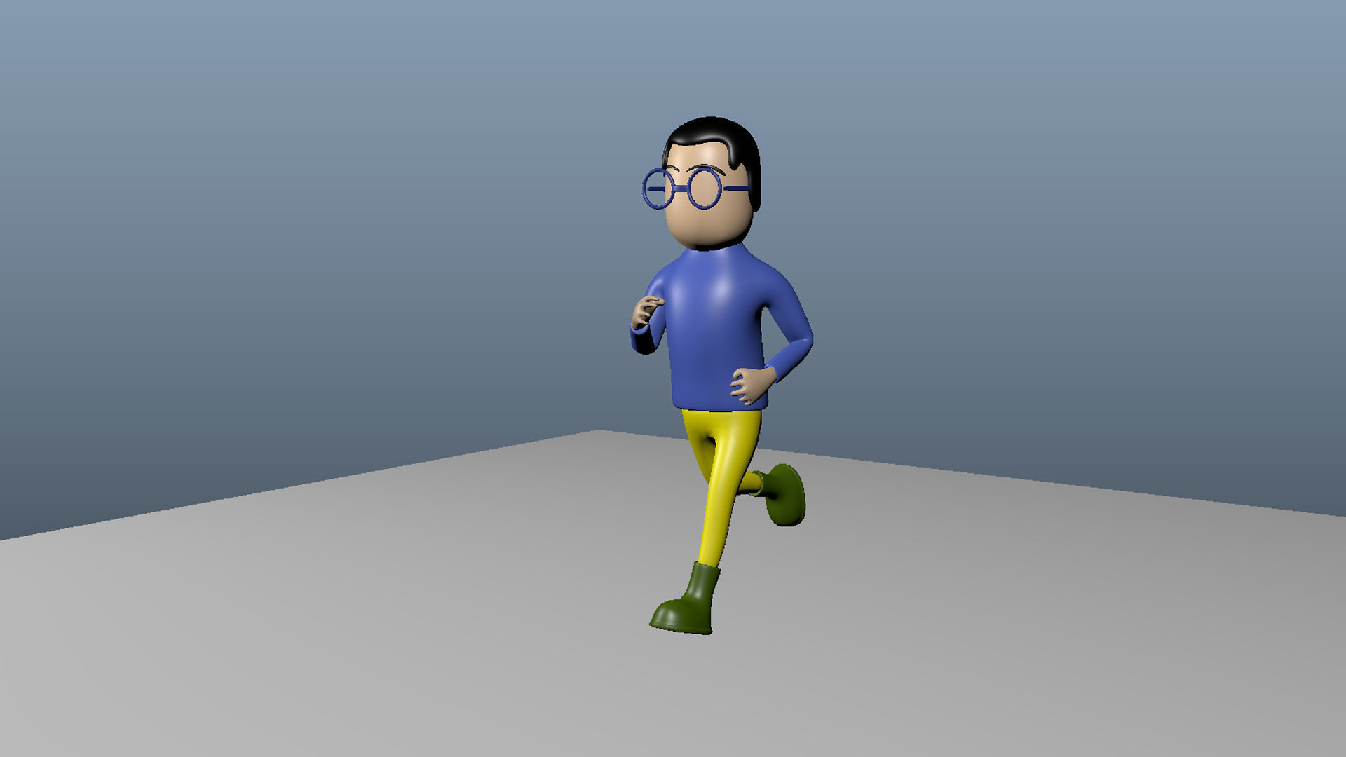rigged male character Low-poly 3D model_1